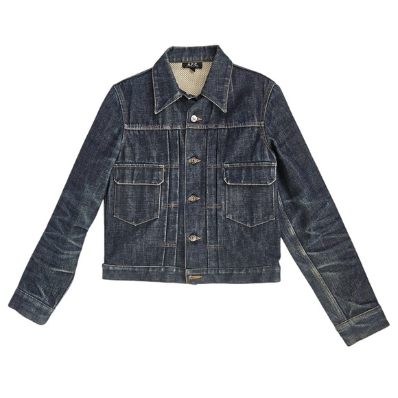A.P.C. Other - APC Work Jean Denim Jacket Stitching Selvage Mesh Lining Dark Distressed Wash S